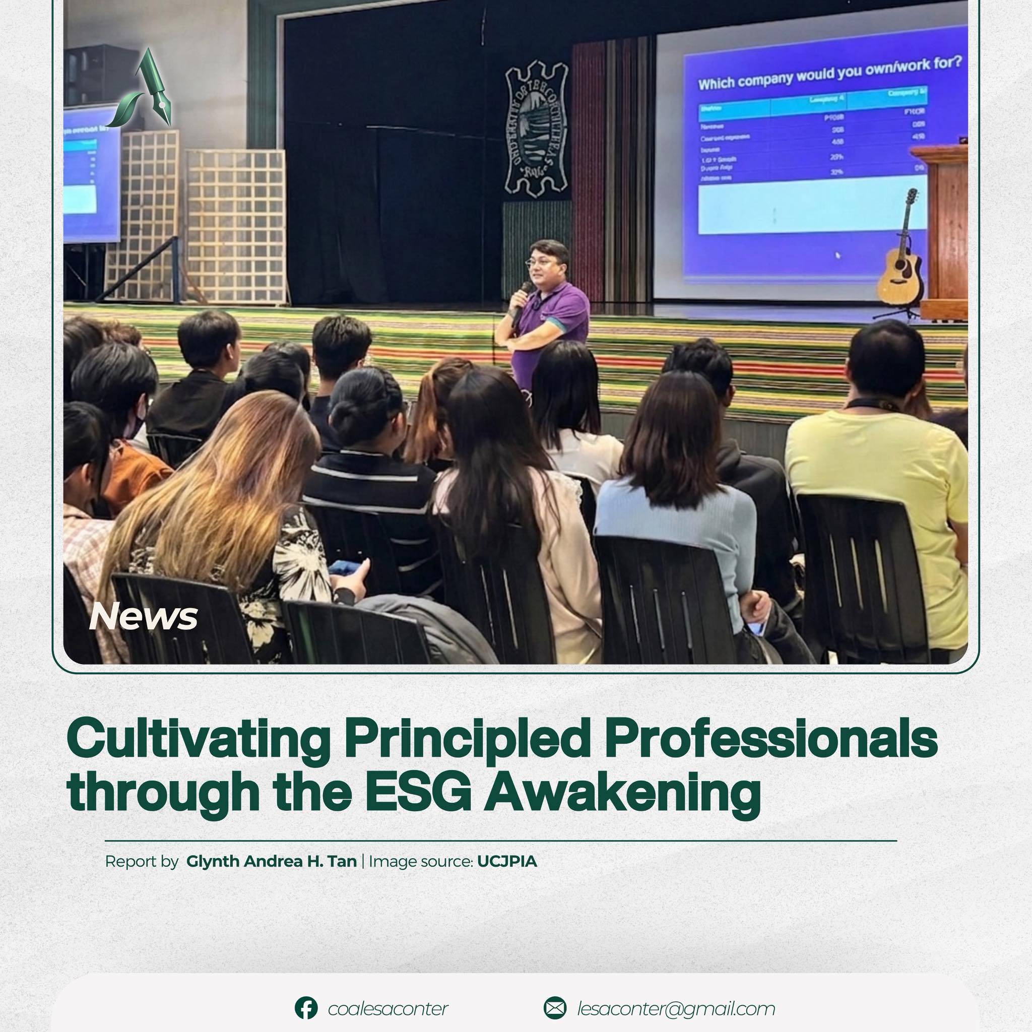 Cultivating Principled Professionals: UCJPIA Holds ESG Seminar on Ethics and Sustainability